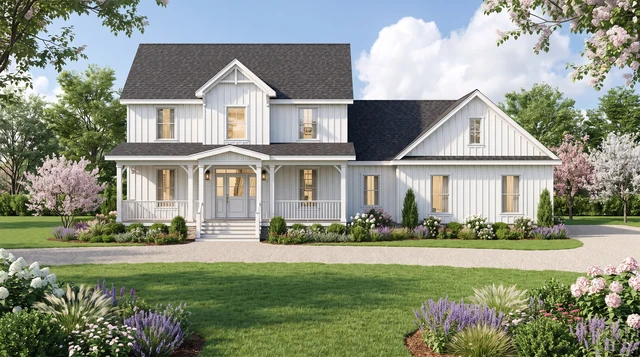 A wraparound porch — exterior architectural visualization