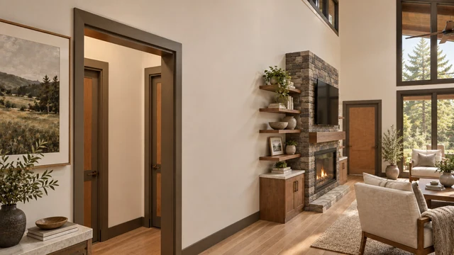 Stone & timber — interior architectural visualization