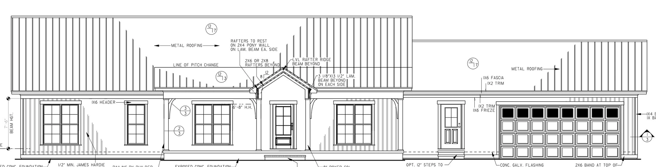 Front — registered architectural drawing