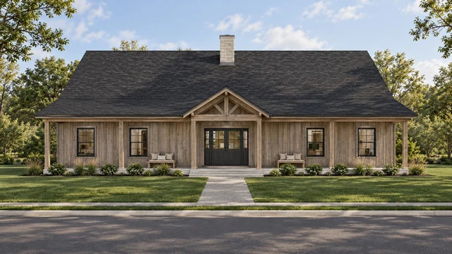 A front-porch residence — exterior architectural visualization