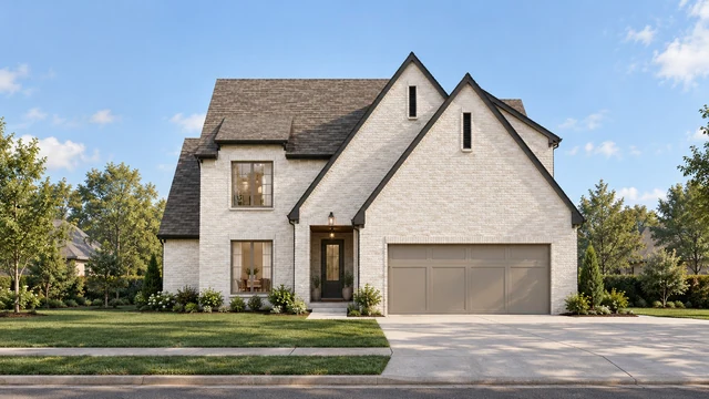 Brick gables — exterior architectural visualization
