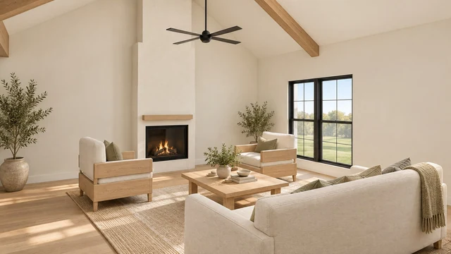 The long roofline — interior architectural visualization