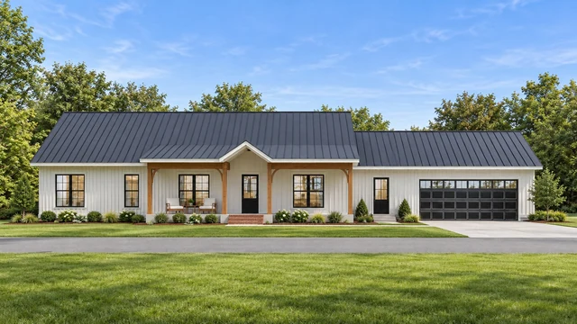 The long roofline — exterior architectural visualization